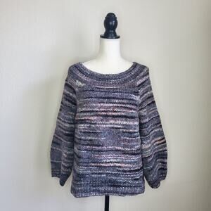 Express Gray Striped Sweater Small Petite